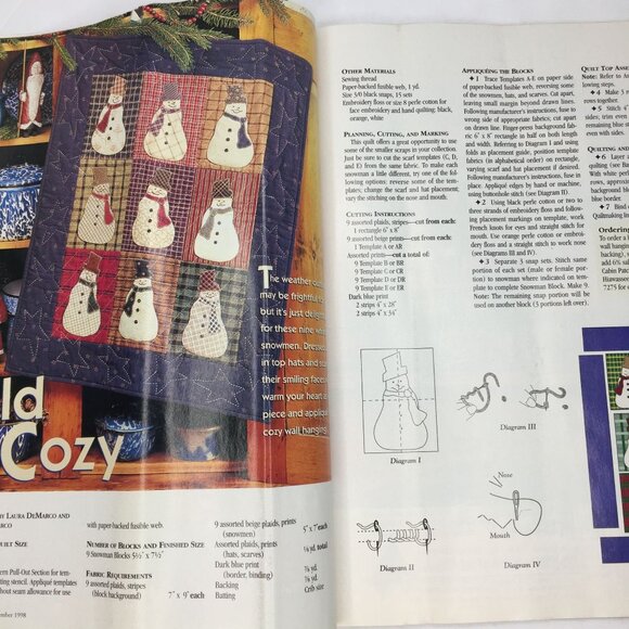 Vintage McCalls Quilting Magazine Festive Holiday Creations Dec 1998 Patterns - Picture 5 of 10